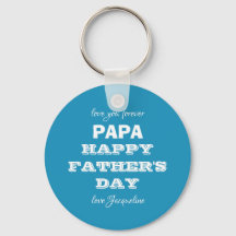 Dad Father's Day Papa Daddy Personalized Keychain