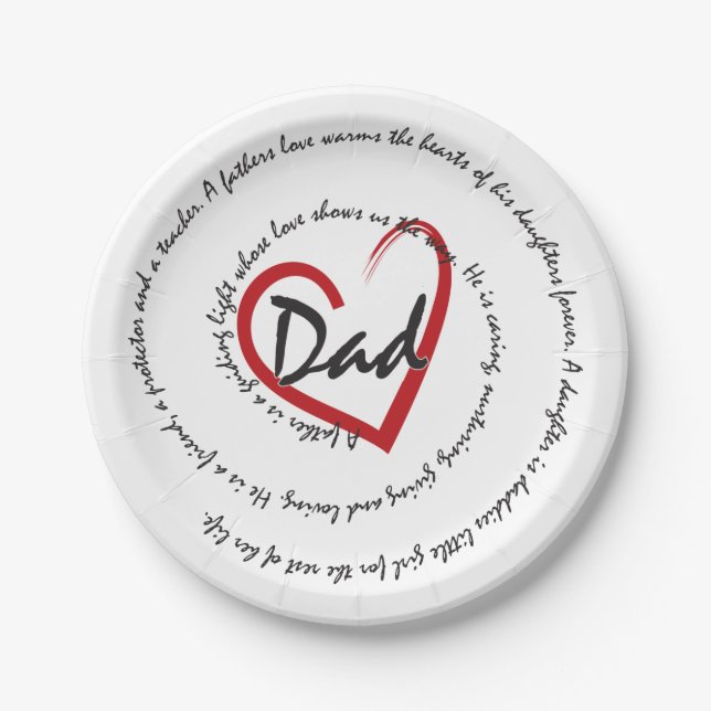 Dad - Fathers Day Paper Plate (Front)
