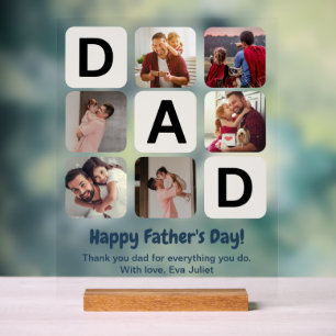 Dad Father's Day Photo Collage Acrylic Sign