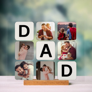 Dad Father's Day Photo Collage Acrylic Sign