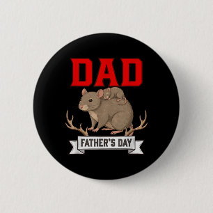 Dad Fathers Day Rats Costume Wild Animal Lover 2 Inch Round Button
