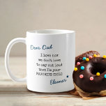 Dad Favourite Child Typewriter Typography Coffee Mug<br><div class="desc">Funny dad mug with clean, modern typography design. The wording reads "Dear Dad I love how we don't have to say out loud that I'm your favourite child [your name]" (all of which is editable). This minimal, blue and black design is printed on both sides in handwritten script and trendy...</div>