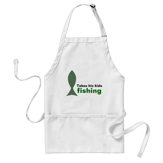Dad Fishes with Kids Standard Apron (Front)