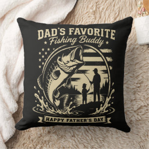 Dad Fishing Buddy Throw Pillow