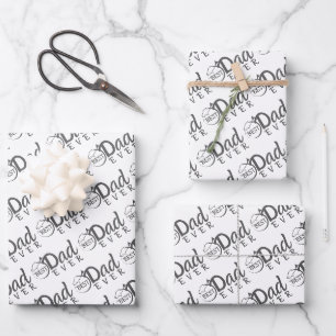 Dad Fishing Wrapping Paper Flat Sheet Set of 3