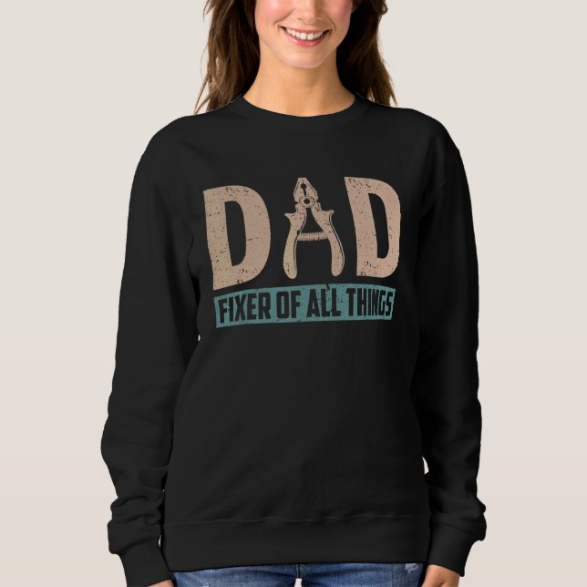 Dad Fixer Contractor Carpenter Woodworker Men's Fa Sweatshirt (Front)