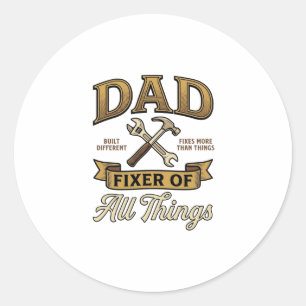 Dad Fixer of All Things Vintage Engraving Shirt_1 Classic Round Sticker