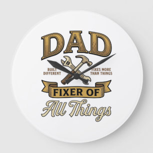 Dad Fixer of All Things Vintage Engraving Shirt_1 Large Clock