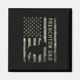 Dad French Bulldog Boston Terrier Camo Usa Flag  Magnet
