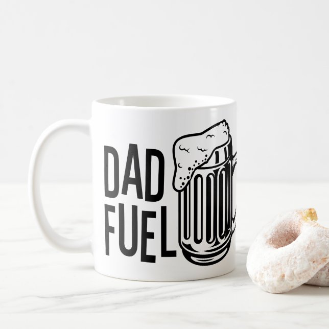 Dad Fuel Black Father's Day Coffee Mug (With Donut)
