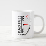Dad Fuel Funny Father's Day Birthday Personalized Large Coffee Mug<br><div class="desc">Dad Fuel Funny Father's Day Birthday Personalized Name Coffee Mug features "Dad Fuel" in modern black script with a fuel indicator. Personalized with your name by editing the text in the text box provided. Perfect gift for Father's Day,  Christmas,  birthday and much more. Created by ©Evco Studio www.zazzle.com/store/evcostudio</div>