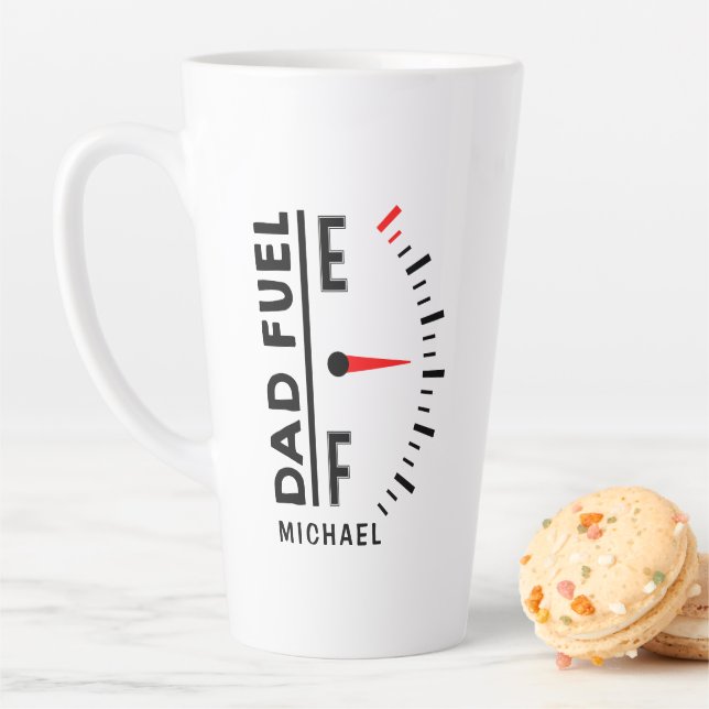 Dad Fuel Funny Father's Day Birthday Personalized Latte Mug (In Situ)