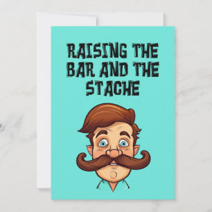 Dad Funny Meme Raising the Bar and the Stache Invitation