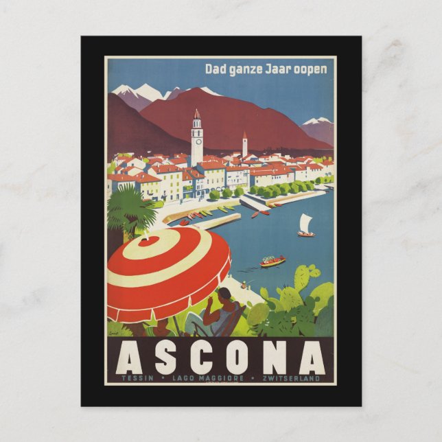 Dad ganze Jaar oopen Ascona Postcard (Front)
