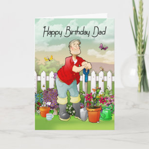 dad gardener birthday greeting card
