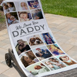 Dad Gift 15 Photo Collage Beach Towel<br><div class="desc">Make every beach day memorable with our Personalized Dad Beach Towel! This unique towel captures 15 beautiful family moments, your children's names, and heartwarming text, 'we love you daddy'. Change to any colour of your choice to perfectly suit your style. Ideal for birthdays or Father's Day, it adds a personal...</div>