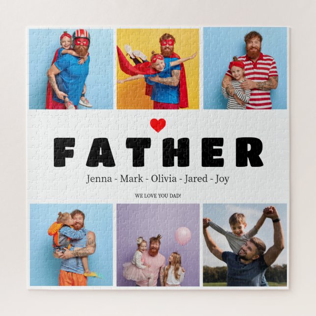 Dad gift 6 Photo Collage Father's day Gift  Jigsaw Puzzle (Vertical)