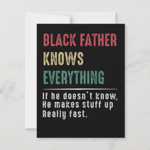 Dad Gift   Black Father Knows Everything Dad Gift Thank You Card