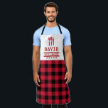 Dad Gift Grill Master BBQ Plaid Personalized Apron<br><div class="desc">Dad Gift Grill Master BBQ Plaid Personalized</div>
