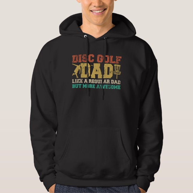 Dad Gift Idea Father's Day Disc Golf Dad Retro Hoodie (Front)
