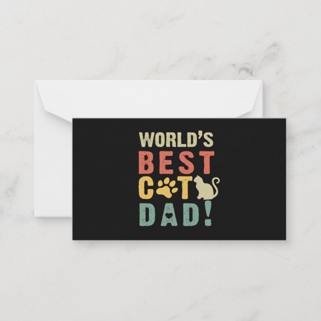 Dad Gift | World's. Best. Cat. Dad ! Card (Front)