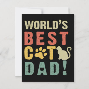 Dad Gift   World's. Best. Cat. Dad ! Thank You Card