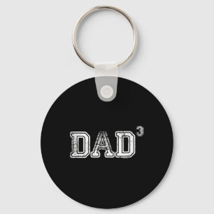 Dad Gifts For Dad Dad Of 3 Three Gift Fathers Day Keychain