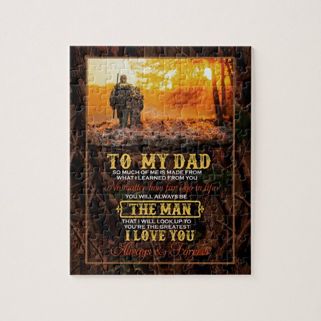 Dad Gifts | Letter To My Dad The Man I Love You Jigsaw Puzzle (Vertical)