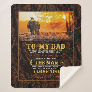 Dad Gifts   Letter To My Dad The Man I Love You Sherpa Blanket