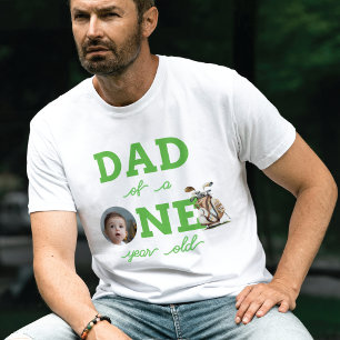 Dad Golf First Birthday Photo Personalized T-Shirt