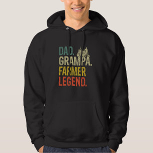 Dad Grampa Farmer Legend Cool Retro Hoodie