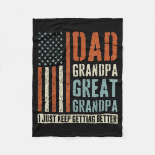 Dad Grandpa Great Grandpa Fleece Blanket