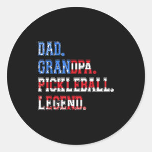 Dad grandpa pickleball legend player funny pickle classic round sticker