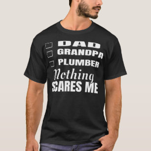 Dad Grandpa Plumber Funny Fathers Checklist T-Shirt
