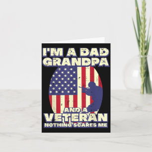 Dad Grandpa Veteran Flag Fathers Grandparent Day Card