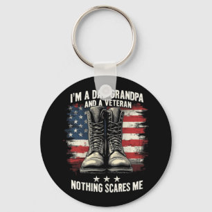 Dad Grandpa Veteran Patriotic Fathers Day Keychain