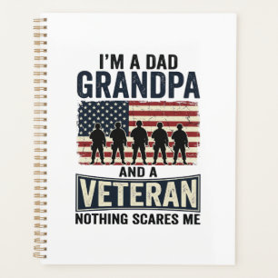 Dad Grandpa Veteran Patriotic Vintage Shirt Design Planner