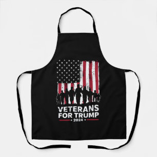 Dad Grandpa Veterans For Trump 2024 American Flag Apron