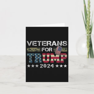 Dad Grandpa Veterans For Trump 2024 American Flag Card