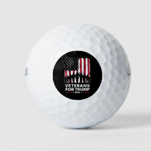 Dad Grandpa Veterans For Trump 2024 American Flag Golf Balls