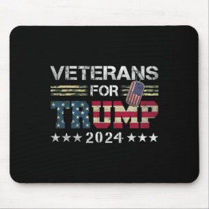 Dad Grandpa Veterans For Trump 2024 American Flag  Mouse Pad