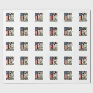 Dad Grandpa Vintage Patriotic Family Shirt Design_ Wrapping Paper