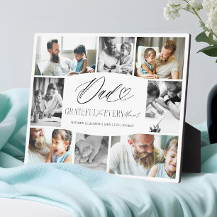 Dad Grateful for Every Moment Photo Collage Plaque