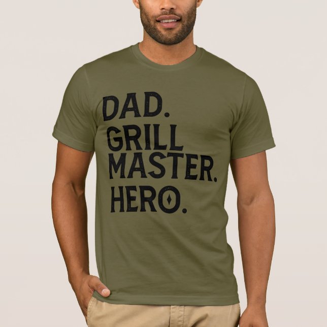 Dad Grill Master Hero - Funny Dad Grilling  T-Shirt (Front)