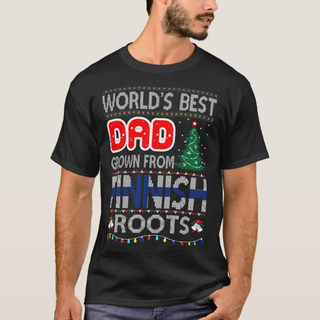 Dad Grown Finnish Roots Christmas Ugly Sweater (Front)