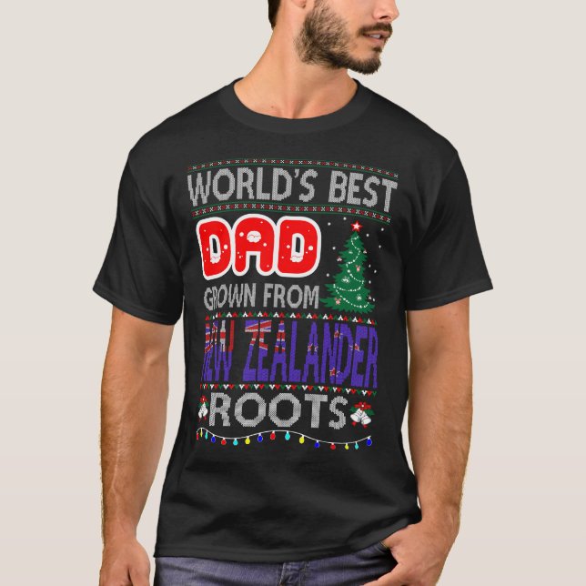 Dad Grown New Zealander Roots Christmas Sweater (Front)