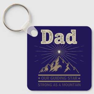 Dad Guiding Star Mountain Keychain