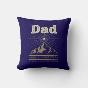 Dad Guiding Star Mountain Throw Pillow