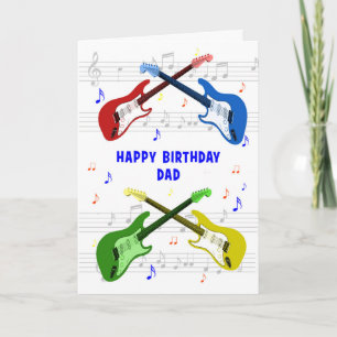 Dad Guitars Birthday Card