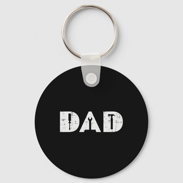 Dad Handy Tools Funny Fathers Day Mechanic Daddy P Keychain (Front)